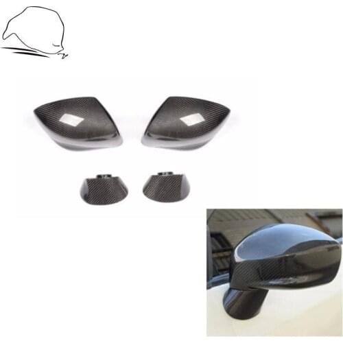 For Nissan R35 GTR Rear View Mirror Cover Shells Replacement Door Side Mirror Caps Dry Real Carbon Fiber Refit 2008 - 2016