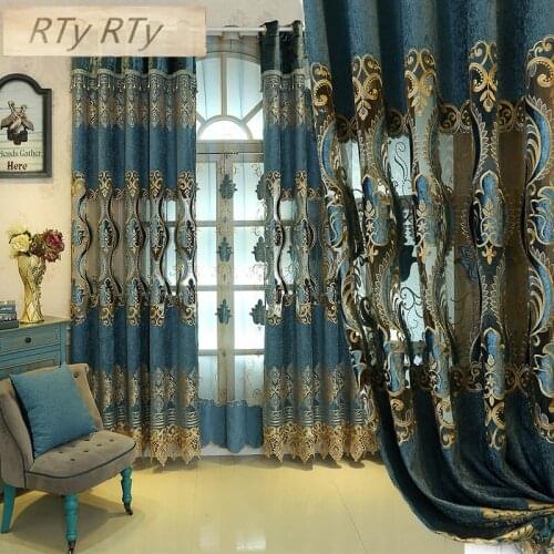 European blackout curtains for Bedroom window quality curtains for Living room with Window Treatment Drap Tulle green curtains