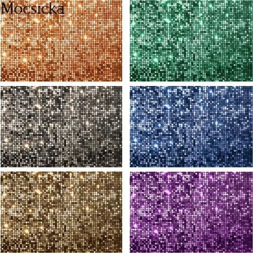 Disco Party Backdrop Decoration Glitter Mosaic Shiny Dots Background 80s 90s Birthday Banner Backdrops Photo Shoot Props