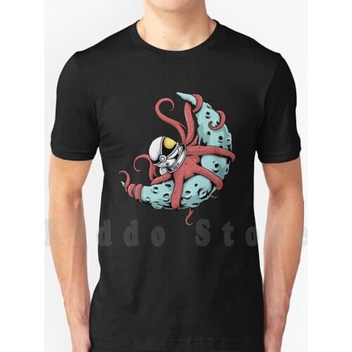 Astronaut Octopus Tshirt Kraken Squid Space Astronomy Moon T Shirt Print For Men Cotton New Cool Tee Octopus Octopus Moon