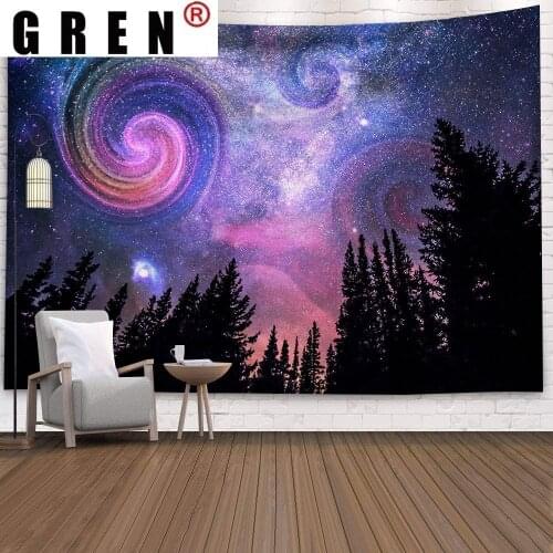 GREN Aurora Galaxy Tapestry Wall Hanging Covering Rugs Background Cloth Beach Mat Blanket Art Bedroom Dorm Home Decor 32Styles