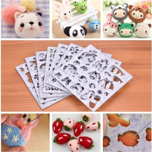 Needle Felting DIY Applique Mold Wool Felt Shapes Mold Handcraft Woolen FeltingMaking Tools Craft Sewing Accessories 7pcs