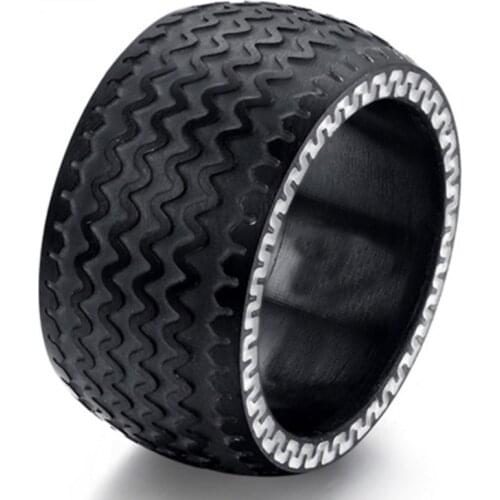 Creative Design Classic Punk Metal Tyre Ring Hip Hop Style Mens Rock Biker Jewelry