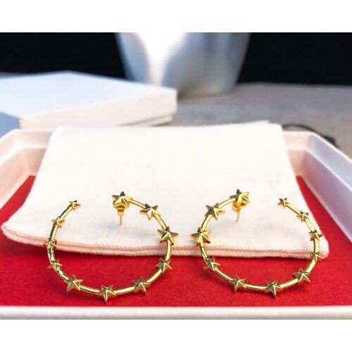 Hot Luxury Fashion New design fashion hanging star earrings geometric round shiny rhinestone earrings womens jewelry wholesale