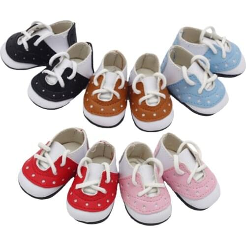 5*2.8CM PU Leather Mini Shoes for EXO Doll Black Brown Pink White Blue Shoes for 14inch BJD Accessories Girl Dolls Gift Toy
