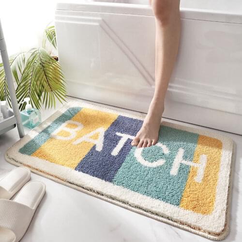Cartoon Styling Letter Design Rug Non- Slip Foot Mat Hallway Porch Area Rug for Home Livingroom Door Mats Suck Water Bath Mat