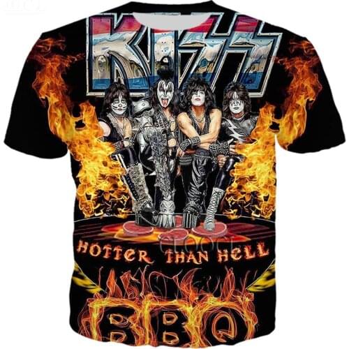 CLOOCL Popular Hip Hop Rock Metal Kiss Band T-shirt for Men Women 3D Print Casual Fashion Short Sleeve Pullover Top DropShipping