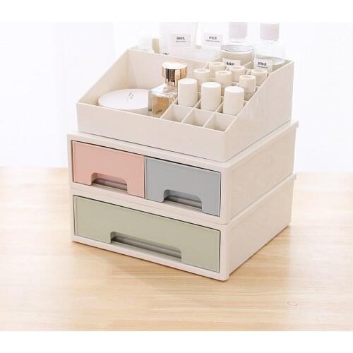 BNBS Desktop Makeup Organizer Case Stand For Cosmetics Plastic Storage Makeup Boxes For Jewelry Nail Polish Lipstick Organizers