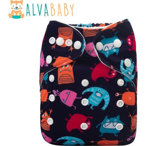 New Arrival! Alvababy Eco-friendly Printed Cloth diapers Baby with 1pc Microfiber Insert
