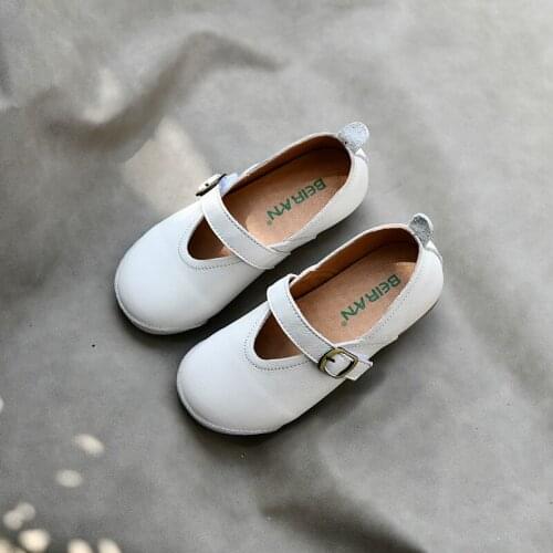 Cowhide Girls flat shoes fall student school shoes Baby Toddler Princess shoes Genuine Leather Children casual shoes