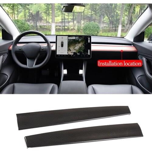 Car Dashboard Panel Trim Instrument Outlet Decoration Sticker ABS Carbon fiber For Tesla Model 3 Interior Modified Accessories