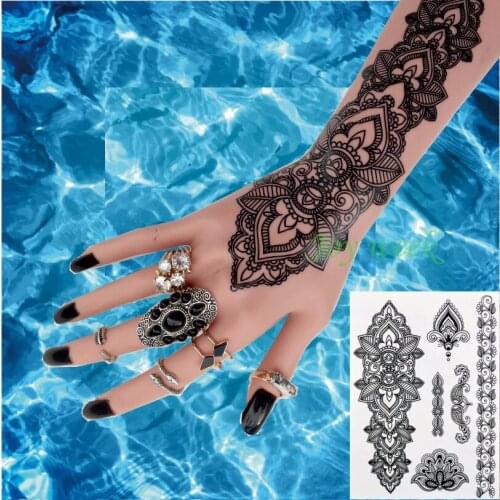 Waterproof Temporary Tattoo Sticker large size sexy lace tatto stickers flash tatoo fake tattoos for girl women