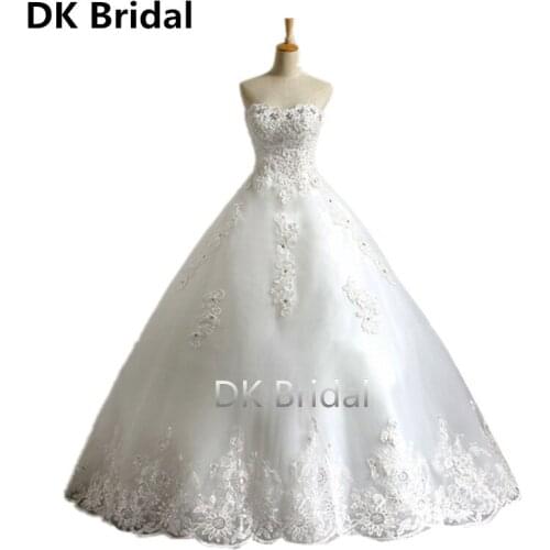 High-end Sweetheart Wedding Dress 2019 Spring Summer New Fashion Korean Plus Sizes Puffy Bride Married Dress Lace Floor Length
