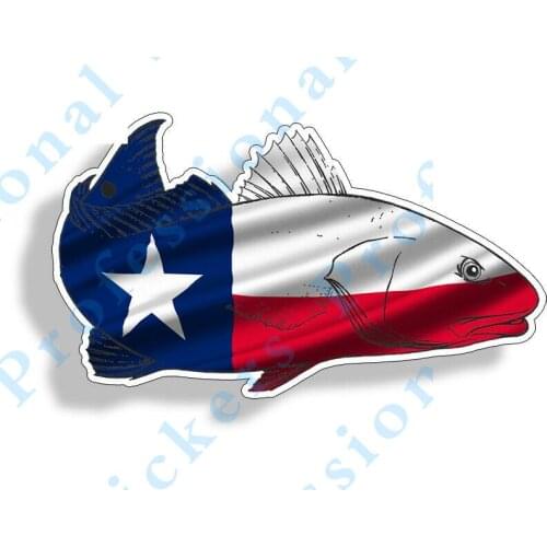 Funny stickers Texas TX Flag Redfish Red Fish Sticker Fishing Car Vehicle Window Bumper Decal Motorcycle Vinyl Decals