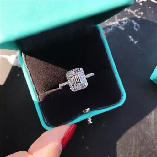 Handmade 100% 925 sterling Silver Engagement wedding Rings for Women ring set band finger promise Jewelry bridal personalized