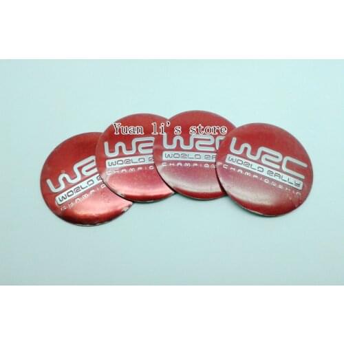 1 Set(1 Set=4pcs) WRC Wheel Center Hub Cap caps hubcap Emblem Sticker decal red Car Styling