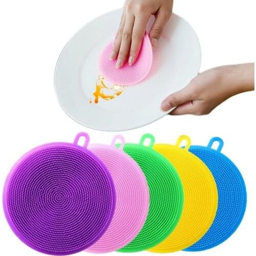 1pc Magic Cleaning Brushes Silicone Dish Bowl Scouring Pad Pot Pan Easy To Clean Wash Brush Cleaning Kitchen