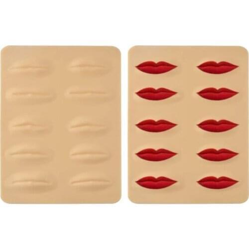10pcs 3D Tattoo Fake False Skin Lips Skin Silicon Sheets For Permanent Makeup Microblading Tattoo Practice Fake False Lips Skin
