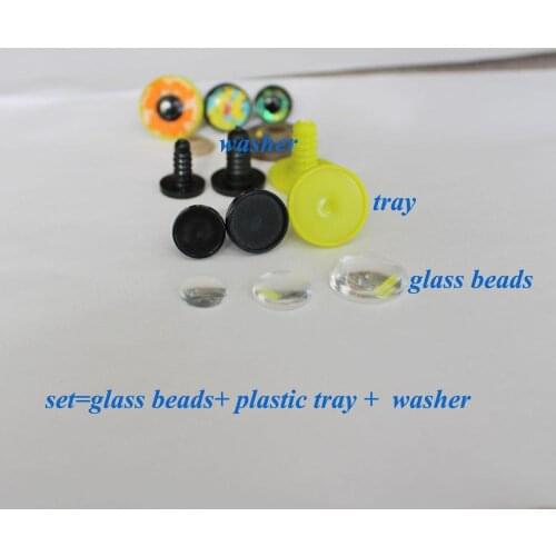 20pcs Hot handscraft eyes empty tray 14mm 17mm 22mm round shape tray+ glass beads for BJD plush crochet doll findings