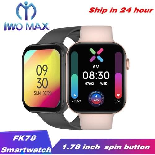 2020 IWO FK78 Bluetooth Call Smart Watch 1.78 inch Full Screen GPS Tracker Sport Smartwatch For IOS Android PK IWO 12 MAX K8 W26