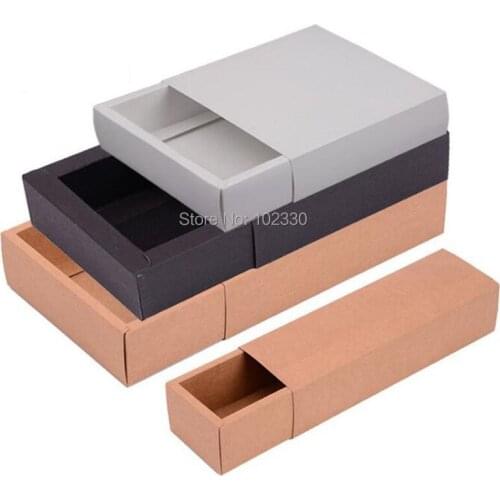 300pcs Kraft Drawer Paper Box for Gift\Handmade Soap\Crafts\Jewelry\Macarons Packing Packaging Paper Boxes 9*6*4