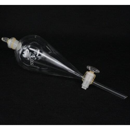 500ML Standard Stopper Glass Pear Shaped Separatory Funnel with Glass Stopcock