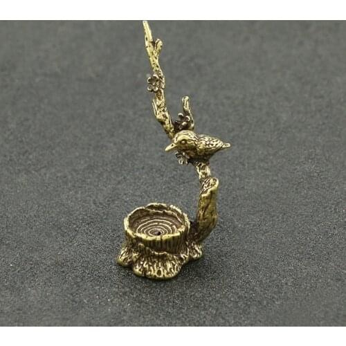 Antique copper plum tree branch decoration creative animal tree stump incense burner home office office desk decoration