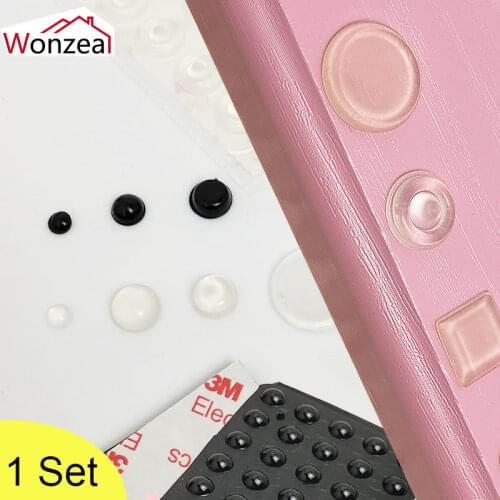 Wonzeal Self Adhesive Silicone Pads Cabinet Door Bumpers Rubber Damper Buffer Cushion Prevent Noisy Furniture Hardware