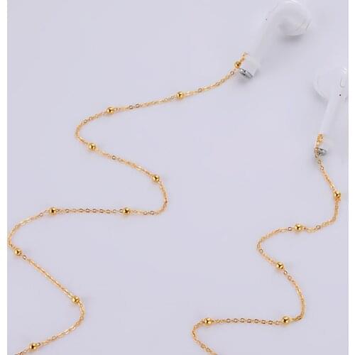 Skyrim Anti-Lost Beaded Chains For AirPods Fashion Metal Headphone Strap Wireless Earphone Chain Necklace Accessories