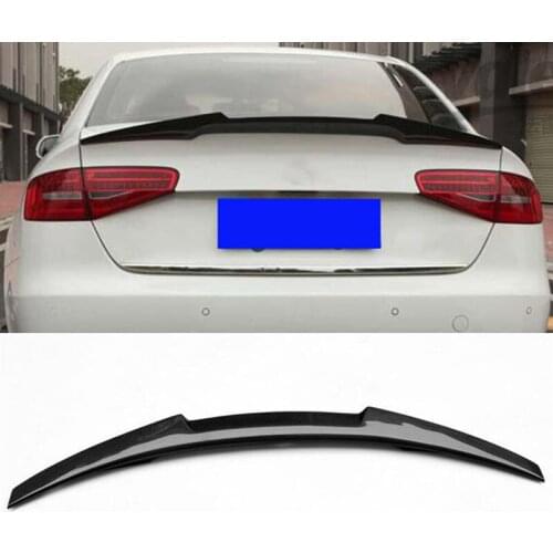 CEYUSOT For Audi A4 / S4 Real Carbon Fiber Spoiler 2013 2014 15 16 A4 Car Trunk Rear Spoiler Tail Wings M4 Style B9 Accessories