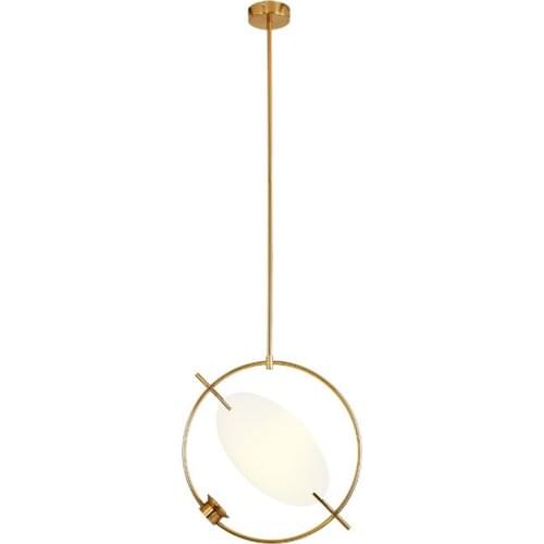 Designer Nordic Nebula Ring Acrylic Pendant Lights Living Room Model Bedroom Lamps Decorative Space Hanging Pipe Lights Fixtures