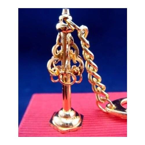 FengShui Golden Mini Ksitigarbah Keychain with Silk Bag