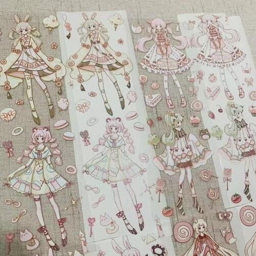Fairy Lovely Bunny Girl Washi Masking Tapes Bullet Journal DIY Scrapbooking Decrorative Stickers