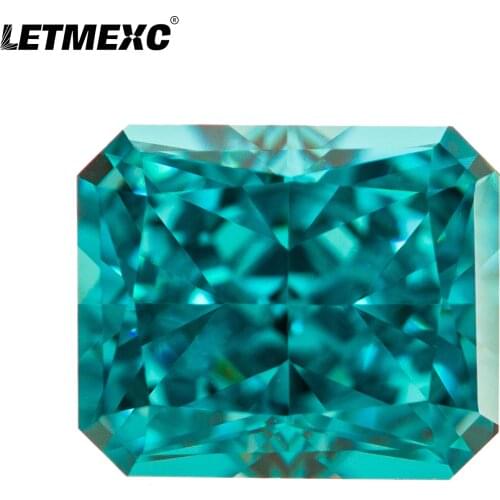 Letmexc Top Paraiba High Carbon Diamond Lab Zircon CZ Cubic Zirconia Crushed Ice Cut Radiant Octagon 4K 5A+ Quality 10X12mm