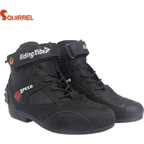 Motocycle riding off-road fashion leather leather protection anti slip versatile riding shoes