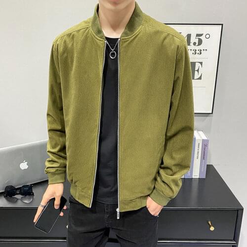 Men Full Sleeve Corduroy Jacker Spring And Autumn Outwear And Solid Color Causal Style Overcoats