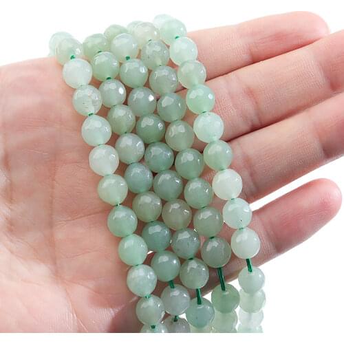 Wholesale Natural Green Aventurine Jades Round Loose Stone Beads For Jewelry Making 15" Strand 8/10mm DIY Bracelets Necklace