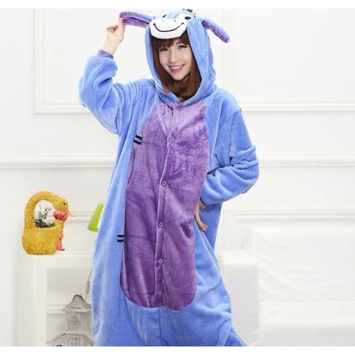 Boy Girl Pajamas Set Kigurumi Donkey Pijamas For Women Men Onesie Adult Animal Anime Family Sleepwear Cosplay Pyjamas Kids