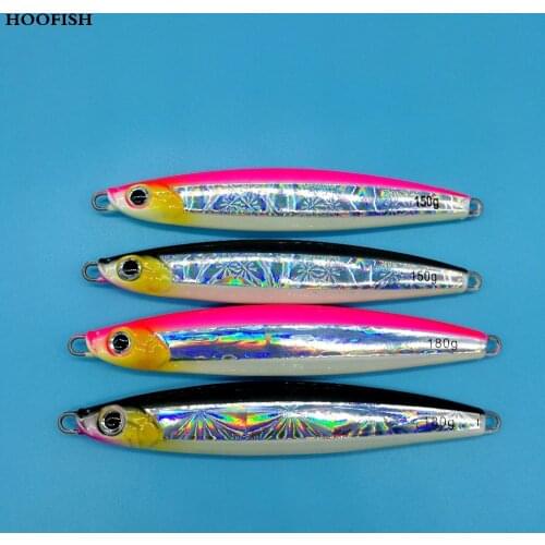 HOOFISH 2PCS/LOT Slow Pitch Sinking Jig Fishing Lure 150g/180g Deep Sea Isca Artificial Fishing Bait Fishing Tackle