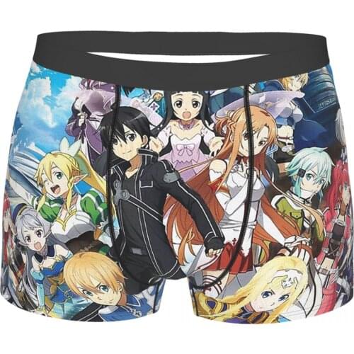 Sword Art Online Aincrad Kirito Asuna Yuuki Yui Anime Cool Underpants Cotton Panties Man Underwear Print Shorts Boxer Briefs