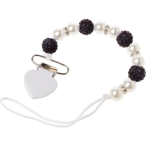 Handmade Bling Crystal Princess Baby Pacifier Chain Chupeta Nipples Dummy Clips Sep7-A