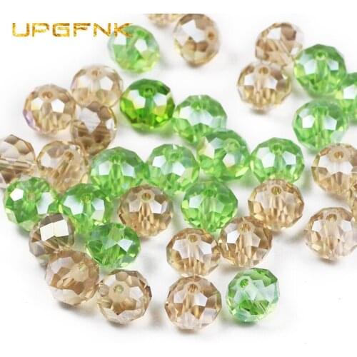 UPGFNK 10mm Faceted Rondelle Austrian crystal Glass beads 20pcs transparent Spacer Loose beads For jewelry making bracelets DIY