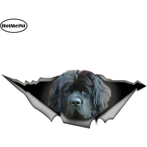 HotMeiNi 15cm x 6cm Funny Newfoundland 3D Car Sticker Dewfie Pet Dog Decal Waterproof Car Styling Car Stickers Decoration