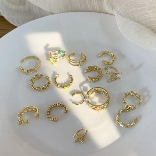 Ear Clip Without Pierced Stud Earrings Rhinestone Super Fairy Personality Simple Female Fashion Retro Stud Earrings Gift Friend