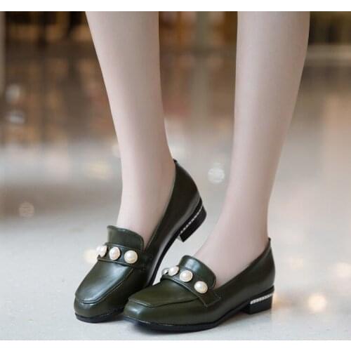 Big Size 11 12 ladies high heels women shoes woman pumps Single shoe women retro pearl shoes