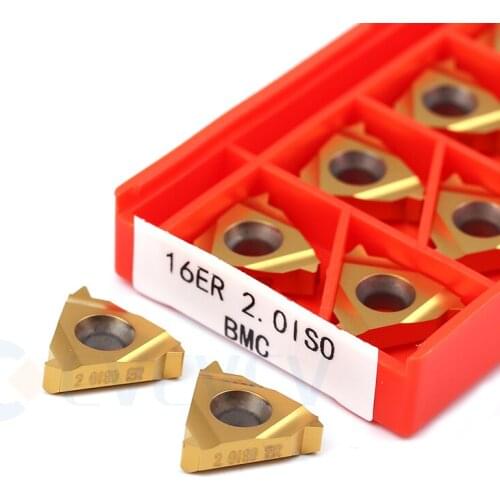 16ER 0.50 0.75 ISO 1.0 1.25 ISO 1.50 ISO 1.75 ISO 2.0 ISO 2.5 3.0 ISO 3.5 ISO BMC Carbide Thread Inserts CNC Lathe Turning Tools