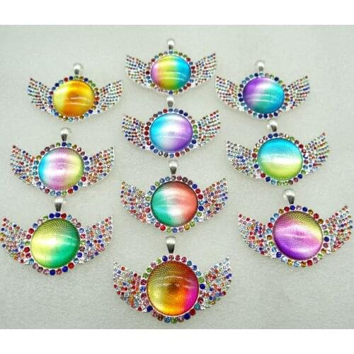 2020 8PC hot sell Natural Stone Quartz Crystal aventurine tiger eye lapis Round Shaped Pendant for Diy Jewelry Making necklace