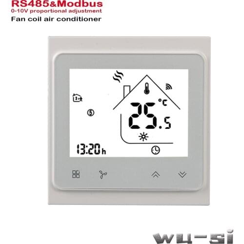 4Pipe 2Pipe cooling heating fan coil unit thermostat RS485 Proportioneel valve 0-10V signaal control,95-240VAC,24VAC optional