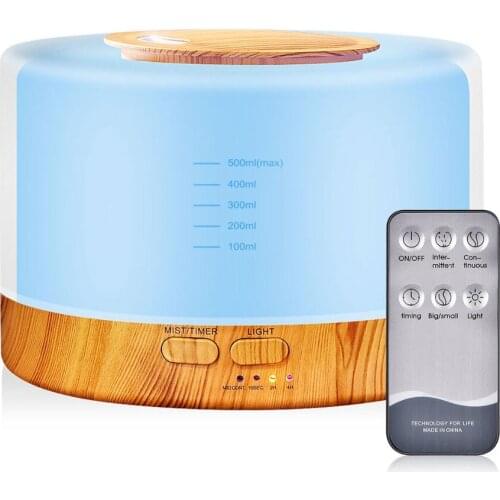 500ML Aromatherapy Diffuser Air Humidifier with LED Night Light for Home Room Ultrasonic Cool Mist Aroma Essential Oil Diffuser