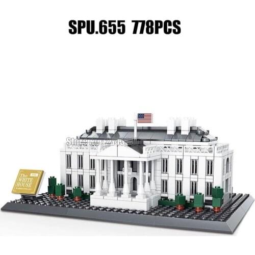 7018/4214 778pcs Us White House Of America World Great Architecture Building Block Toy